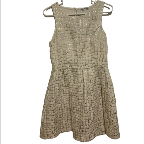 Dainty Hooligan Dresses & Skirts - Dainty Hooligan White and Gold Geometric Dress